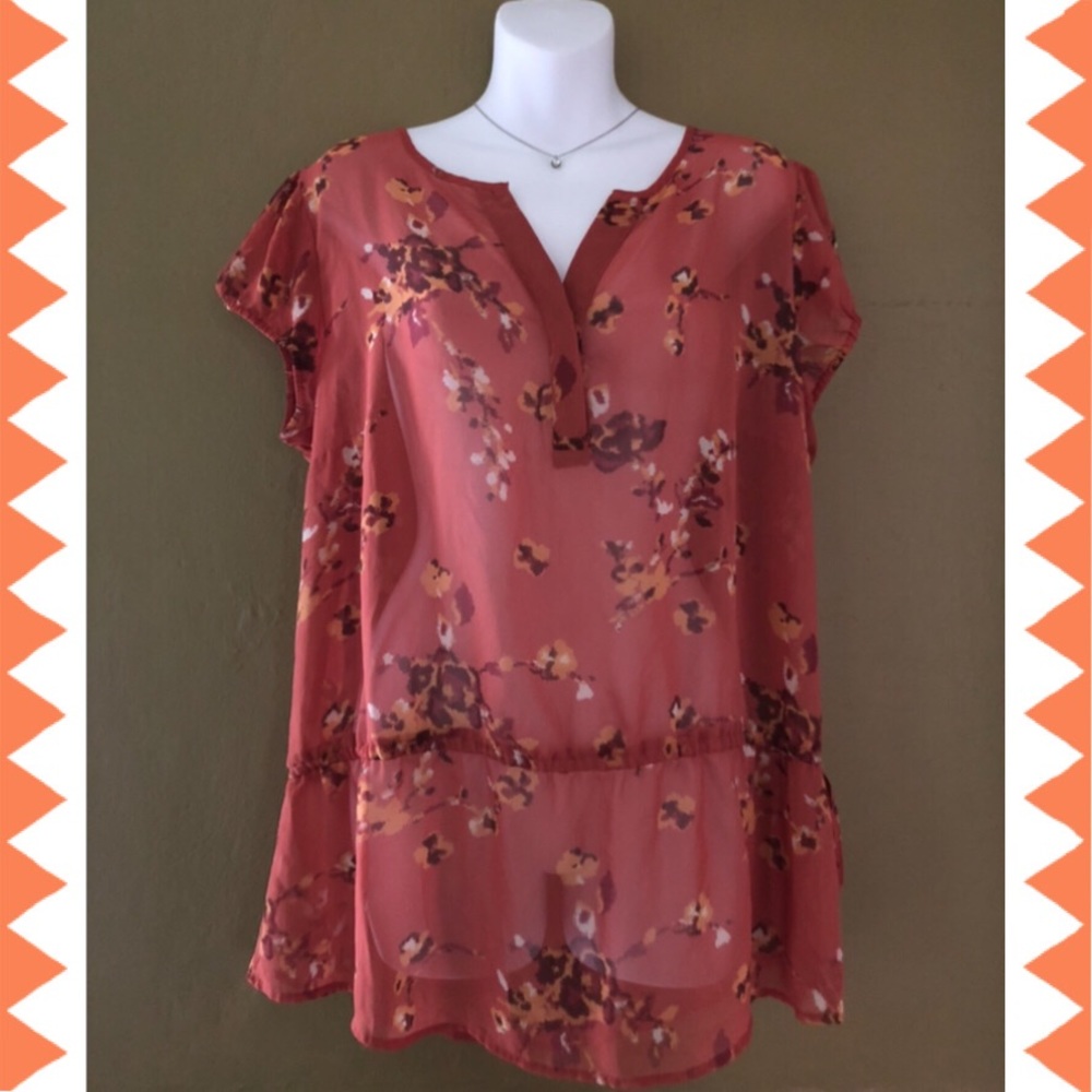 Sheer floral top